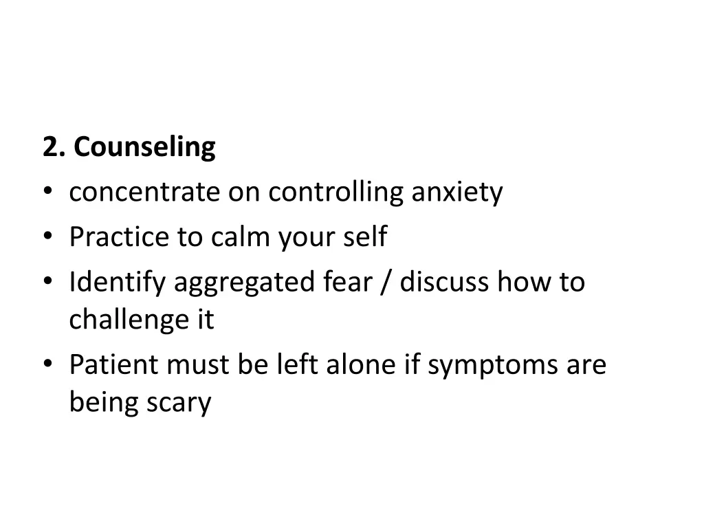 2 counseling concentrate on controlling anxiety