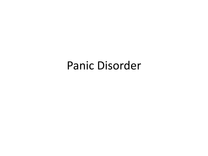 panic disorder