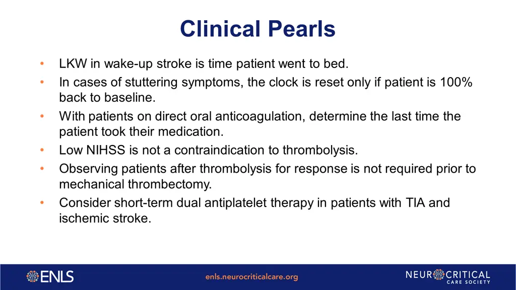 clinical pearls