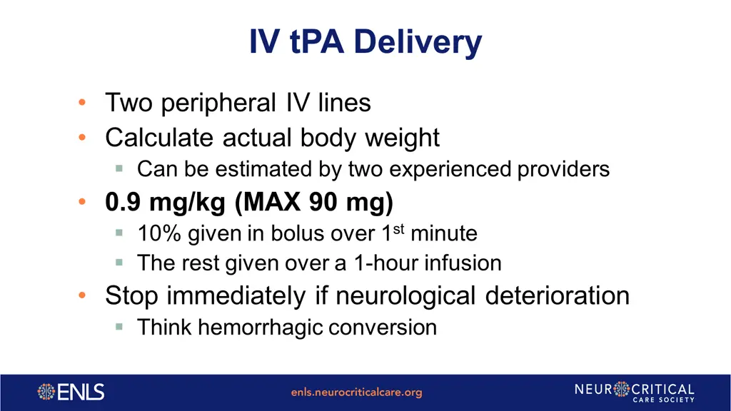 iv tpa delivery