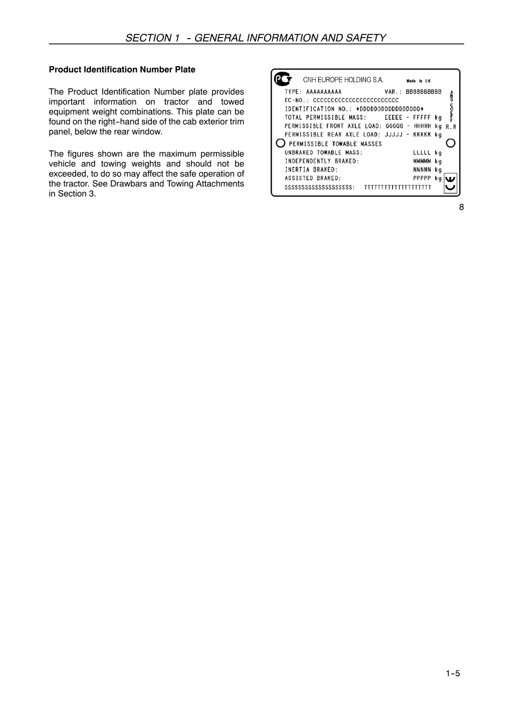 section 1 general information and safety 3