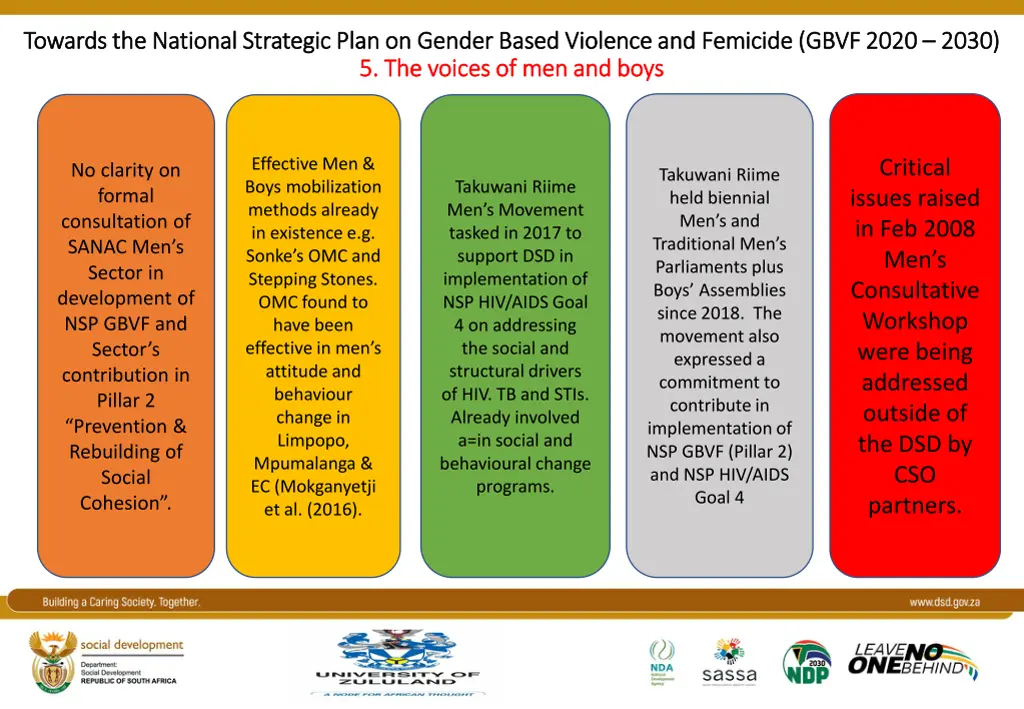 towards the national strategic plan on gender 4