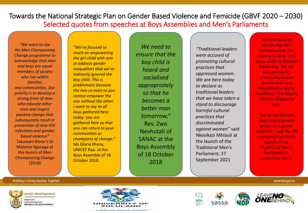 towards the national strategic plan on gender 6