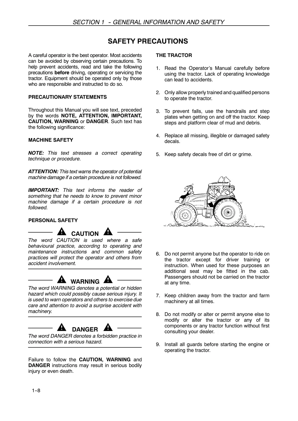 section 1 general information and safety 6