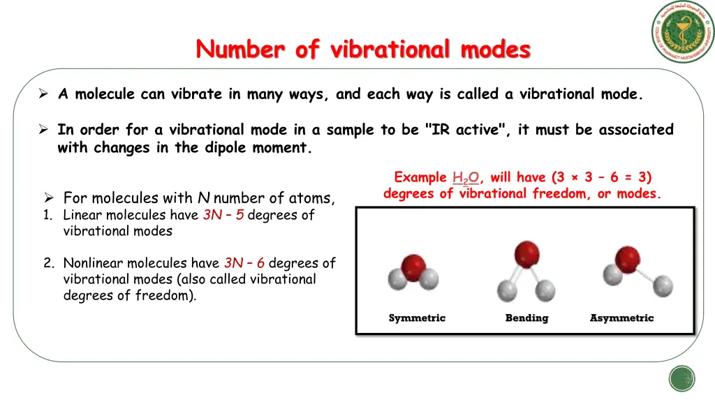 number of vibrational modes