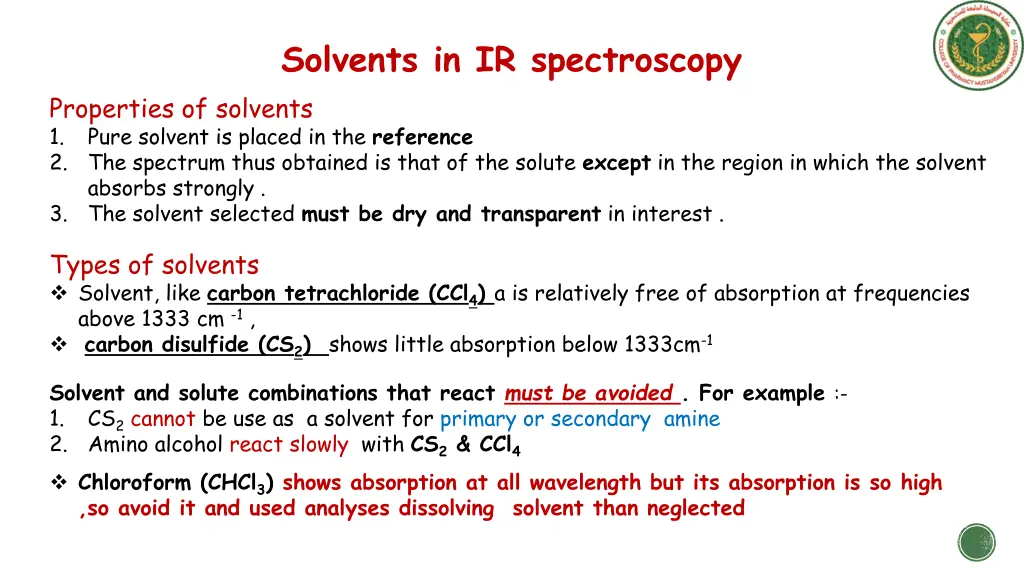 solvents in ir spectroscopy