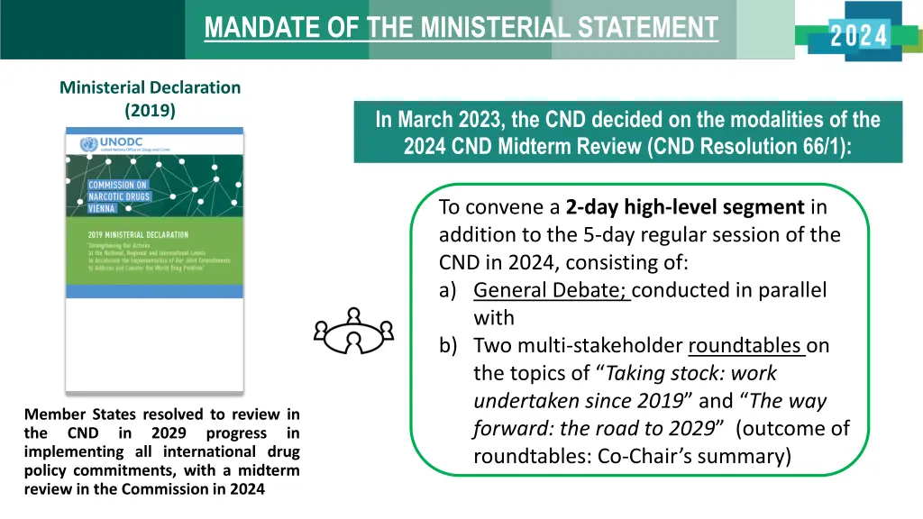 mandate of the ministerial statement