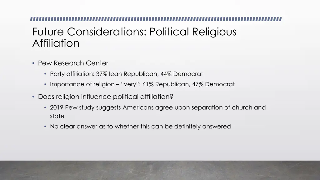 future considerations political religious