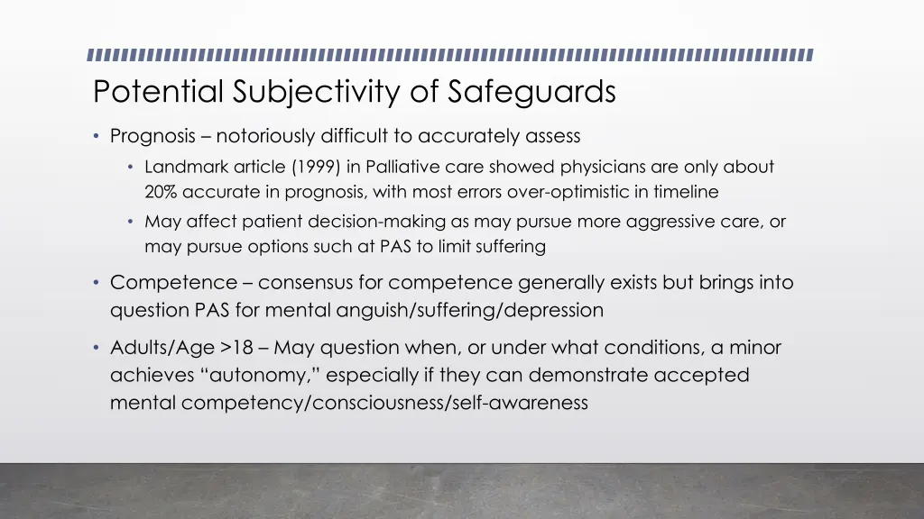 potential subjectivity of safeguards