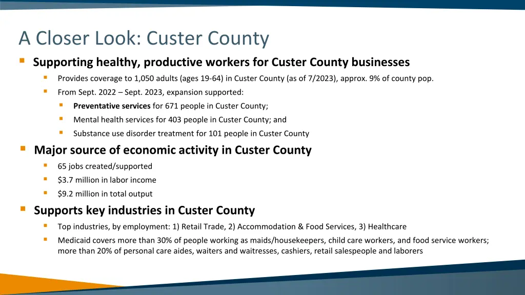 a closer look custer county supporting healthy