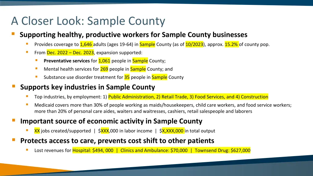 a closer look sample county supporting healthy