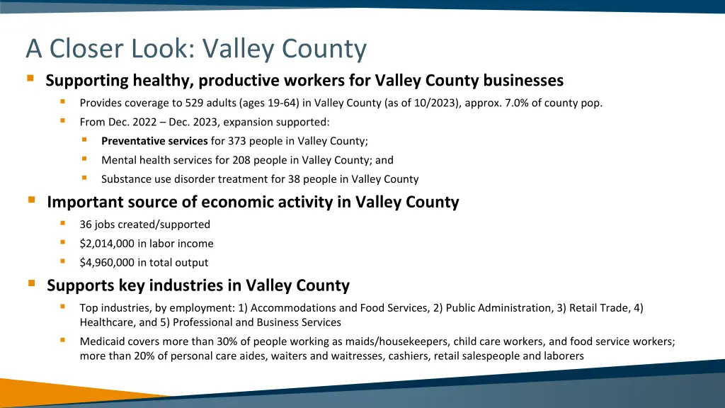 a closer look valley county supporting healthy