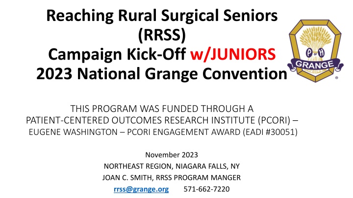 reaching rural surgical seniors rrss campaign