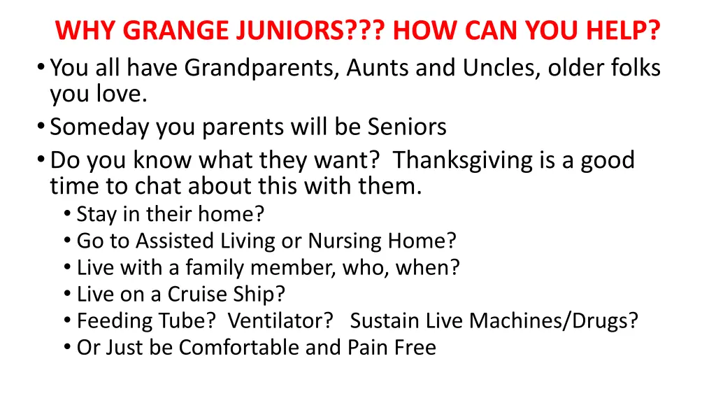 why grange juniors how can you help you all have