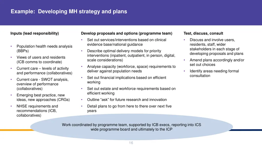 example developing mh strategy and plans