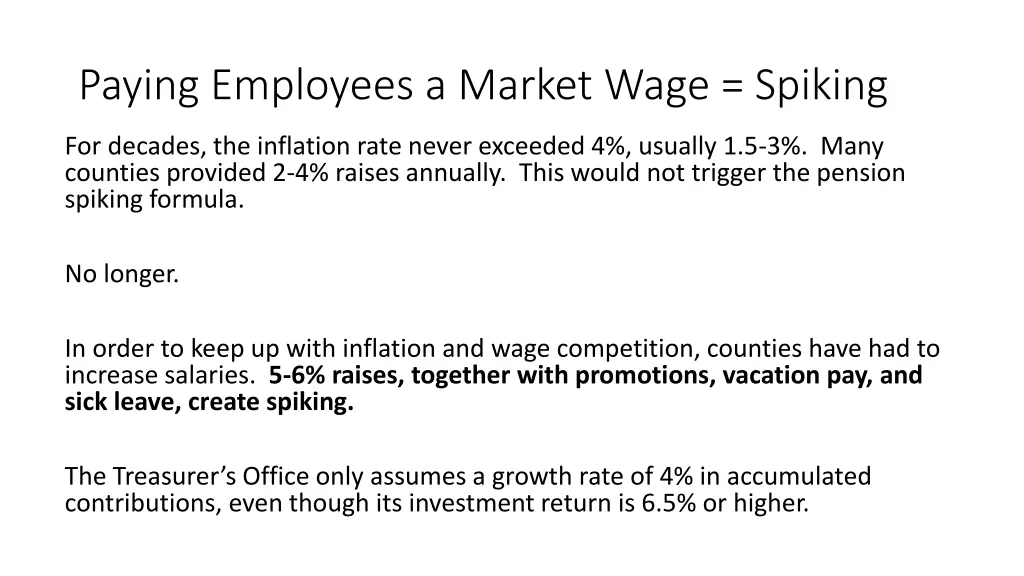 paying employees a market wage spiking