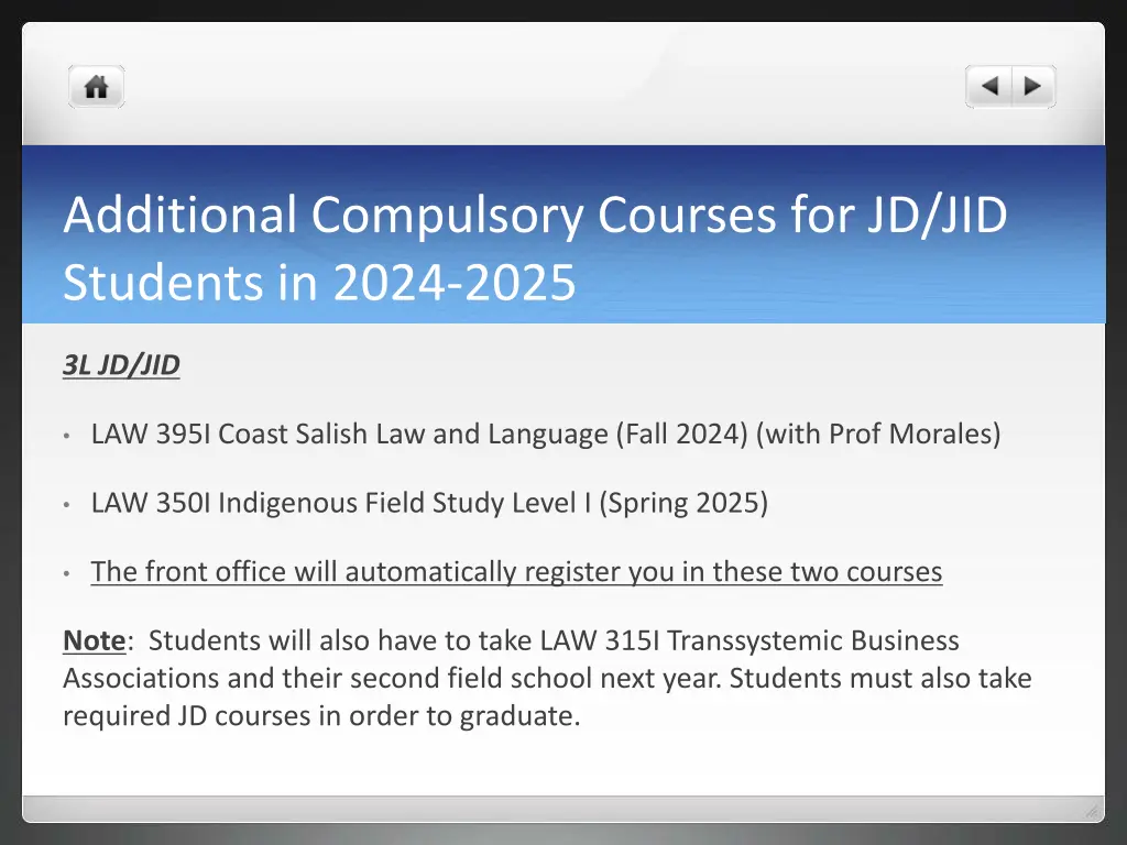 additional compulsory courses for jd jid students 1