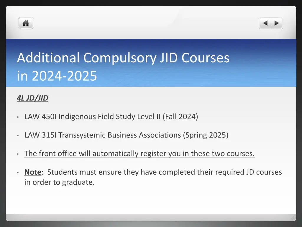 additional compulsory jid courses in 2024 2025