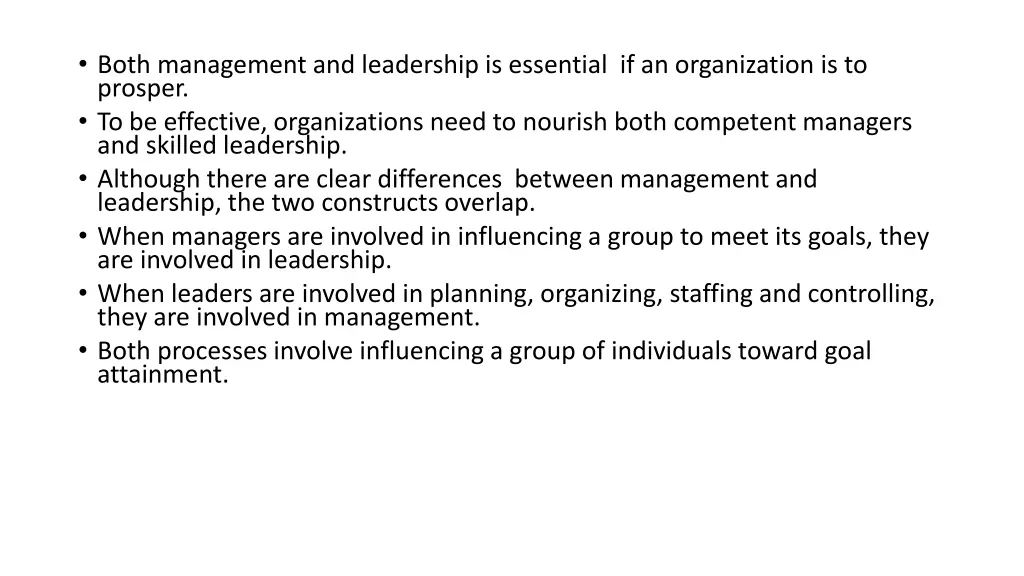 both management and leadership is essential