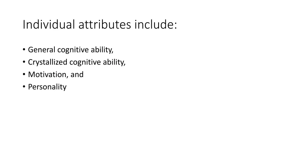 individual attributes include