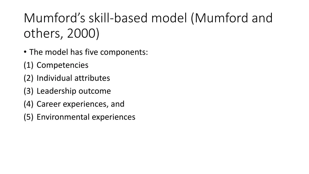 mumford s skill based model mumford and others