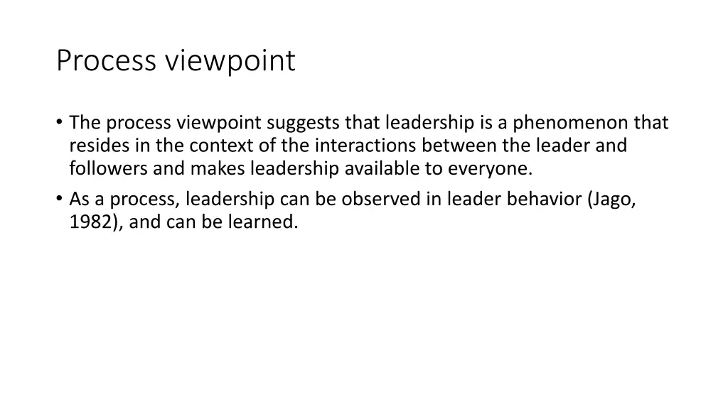 process viewpoint