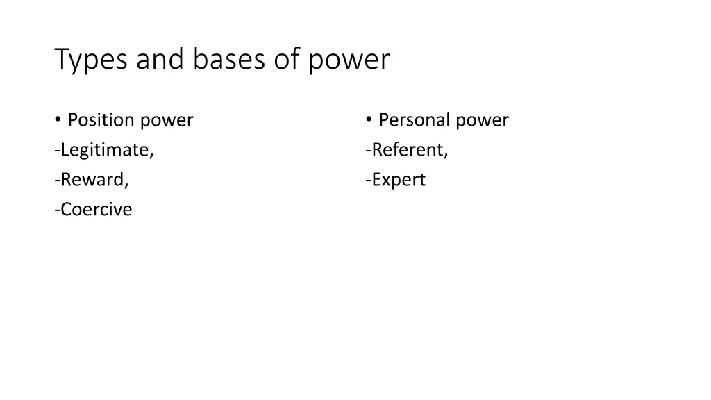 types and bases of power