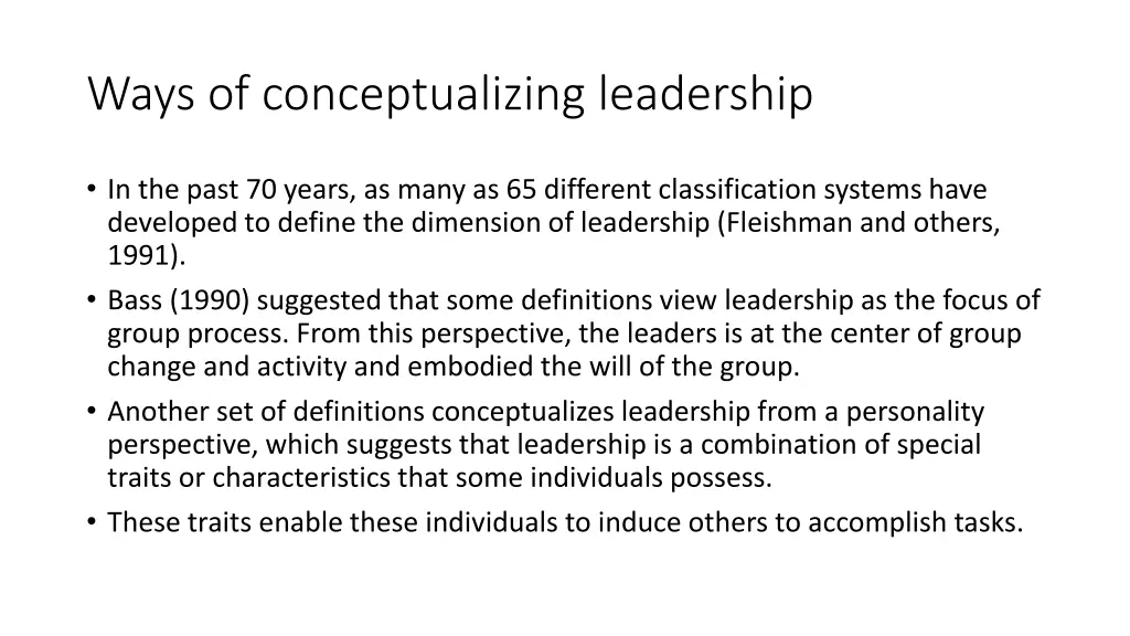 ways of conceptualizing leadership