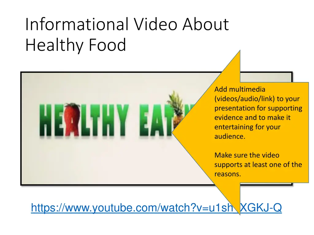 informational video about healthy food