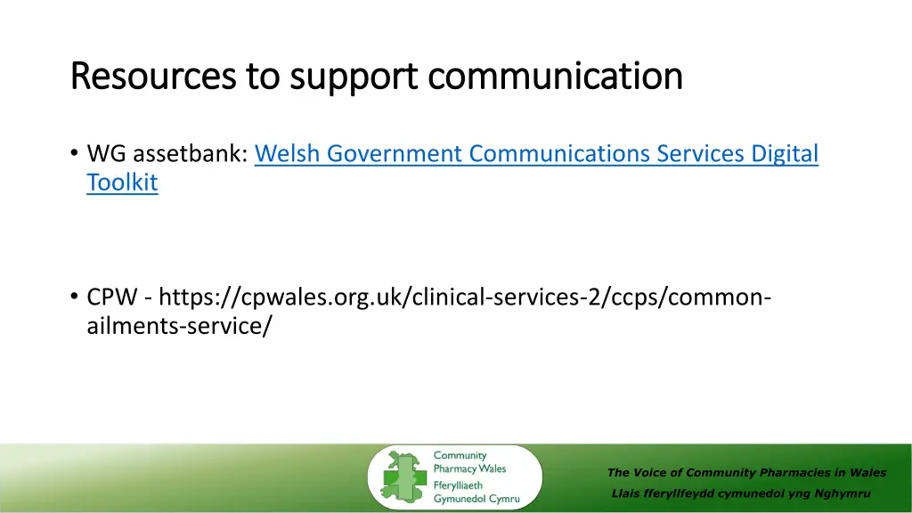 resources to support communication resources