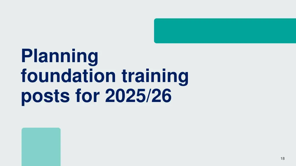 planning foundation training posts for 2025 26