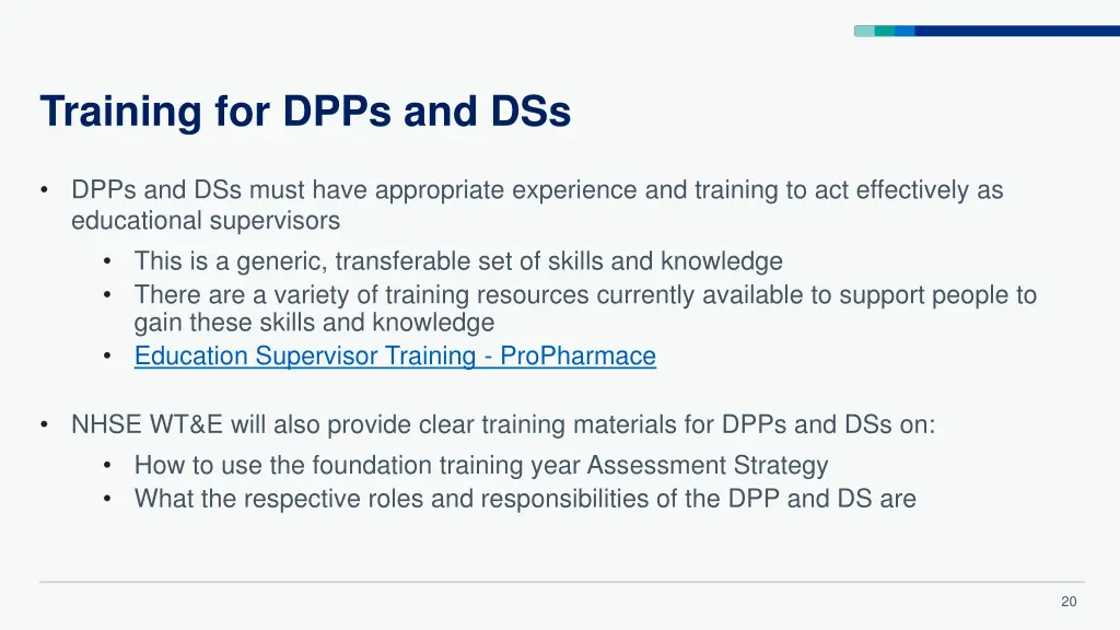 training for dpps and dss
