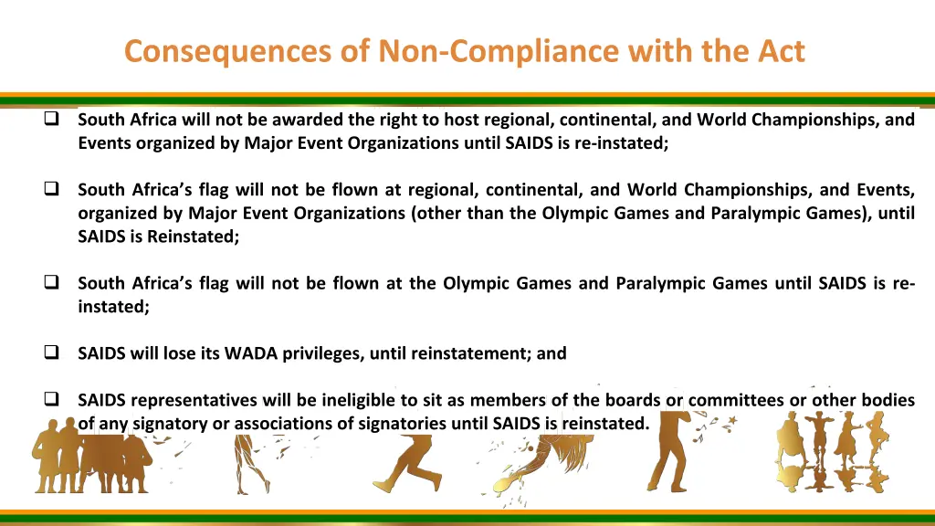 consequences of non compliance with the act