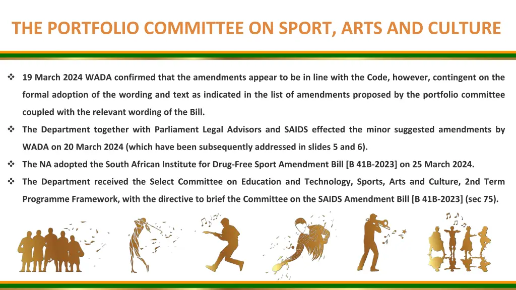 the portfolio committee on sport arts and culture