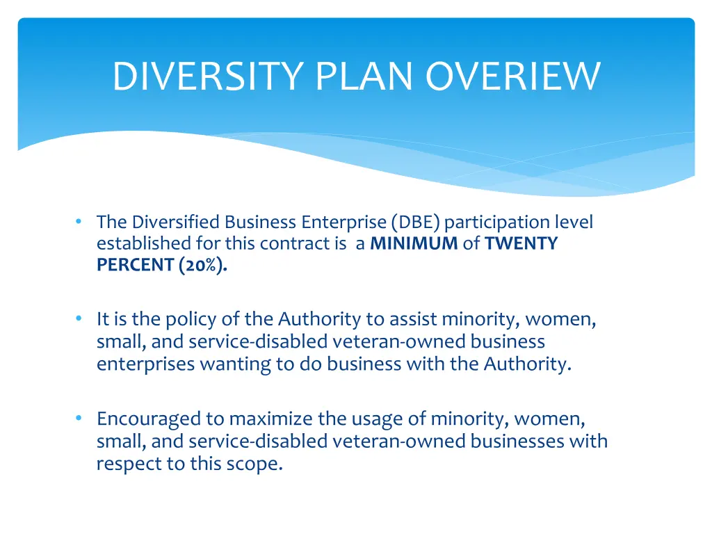 diversity plan overiew