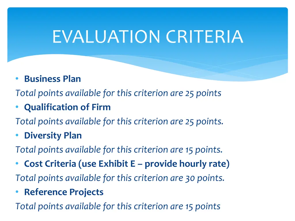 evaluation criteria