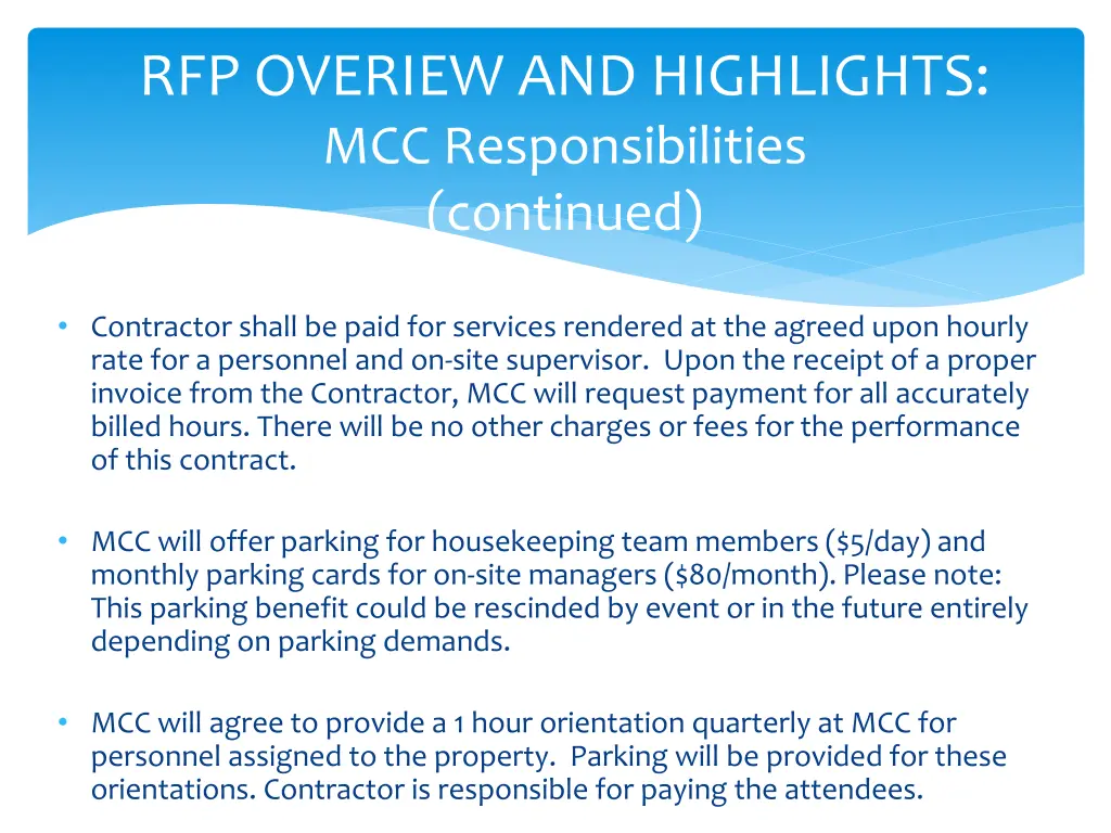 rfp overiew and highlights mcc responsibilities 1