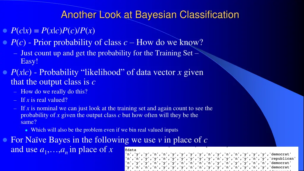 another look at bayesian classification