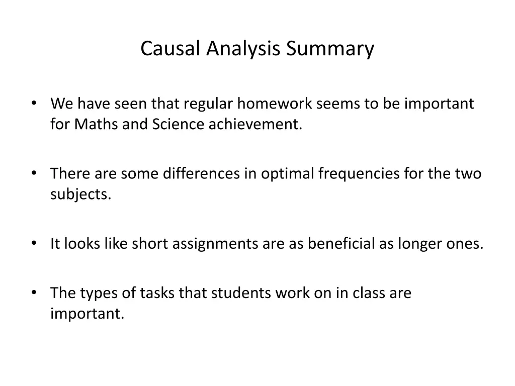 causal analysis summary