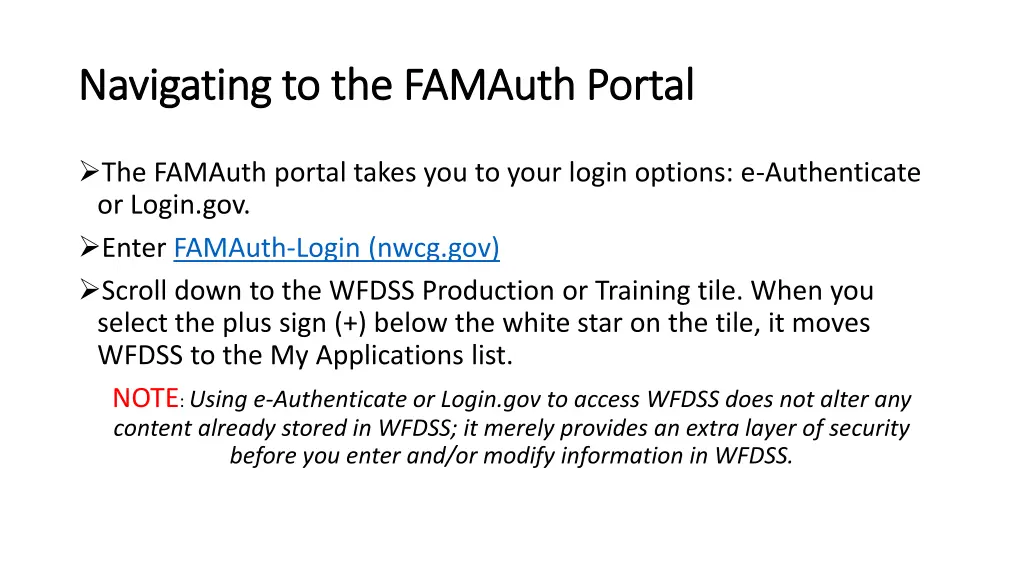 navigating to the navigating to the famauth