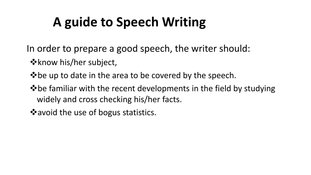 a guide to speech writing