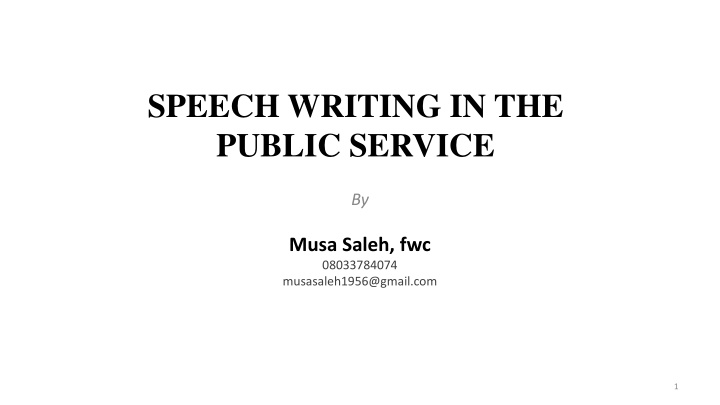 speech writing in the public service