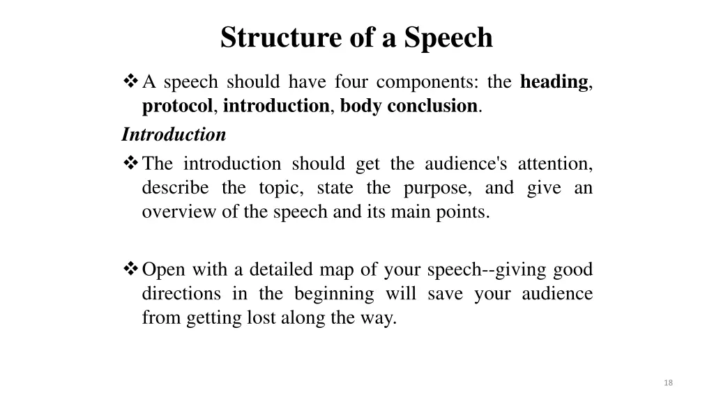 structure of a speech