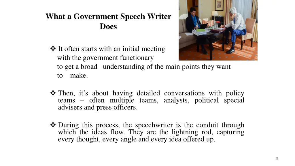 what a government speech writer does