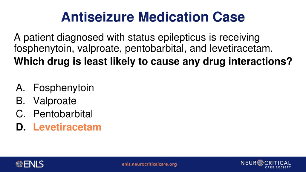 antiseizure medication case 1