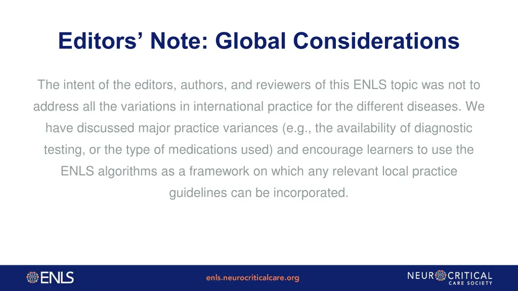 editors note global considerations