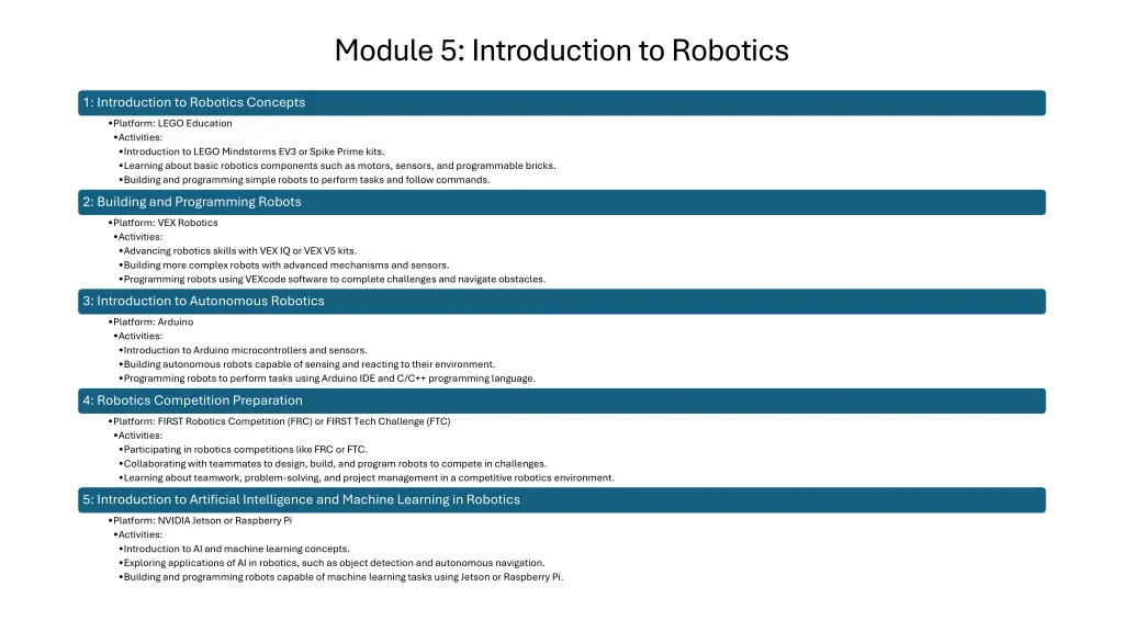 module 5 introduction to robotics