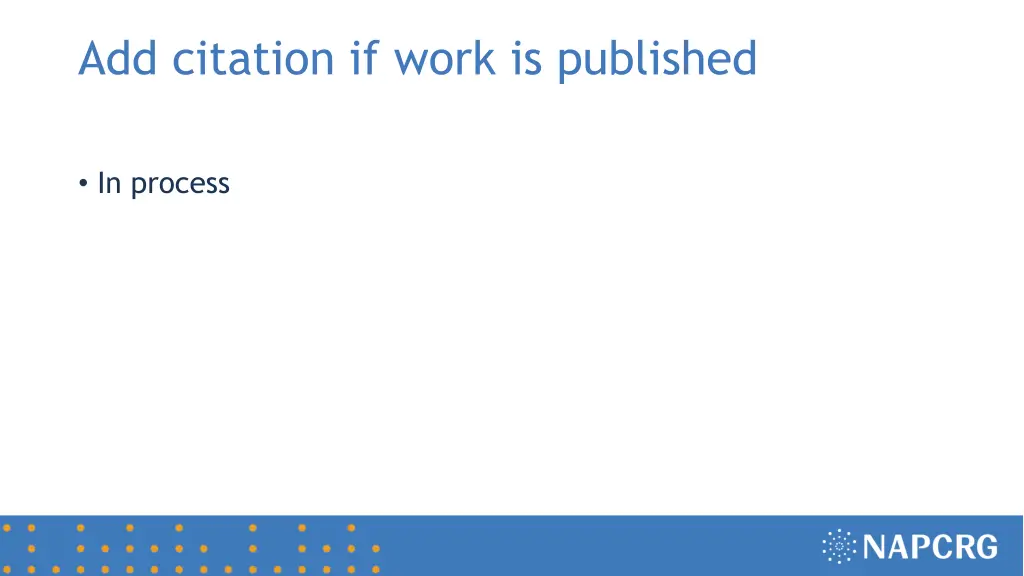 add citation if work is published