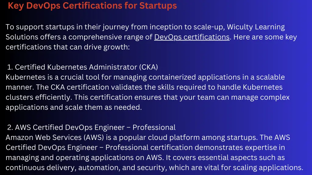 key devops certifications for startups