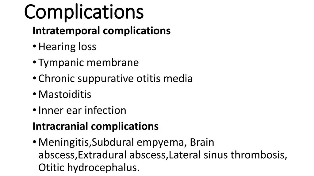 complications complications intratemporal